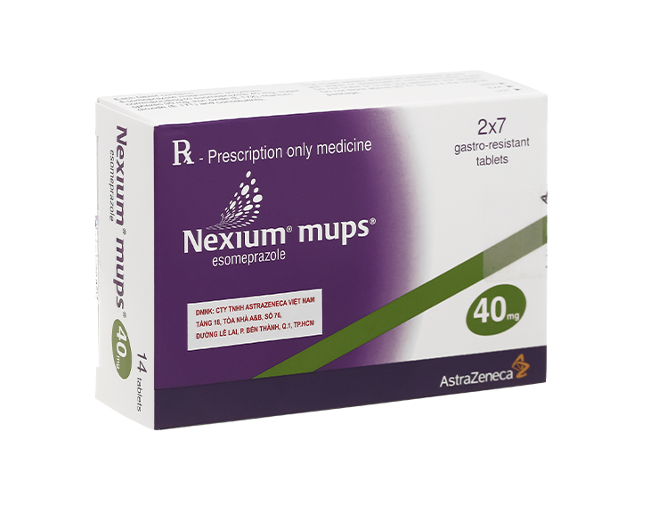 Thuốc viên nén Nexium Mups 40mg Astra điều trị viêm loét thực quản, trào ngược dạ dày – 2 vỉ x 7 viên