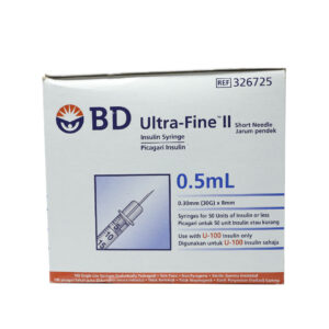 Bơm Tiêm Bd 0,5ml ùng để tiêm insulin cho người bệnh tiểu đường – 100 Cái