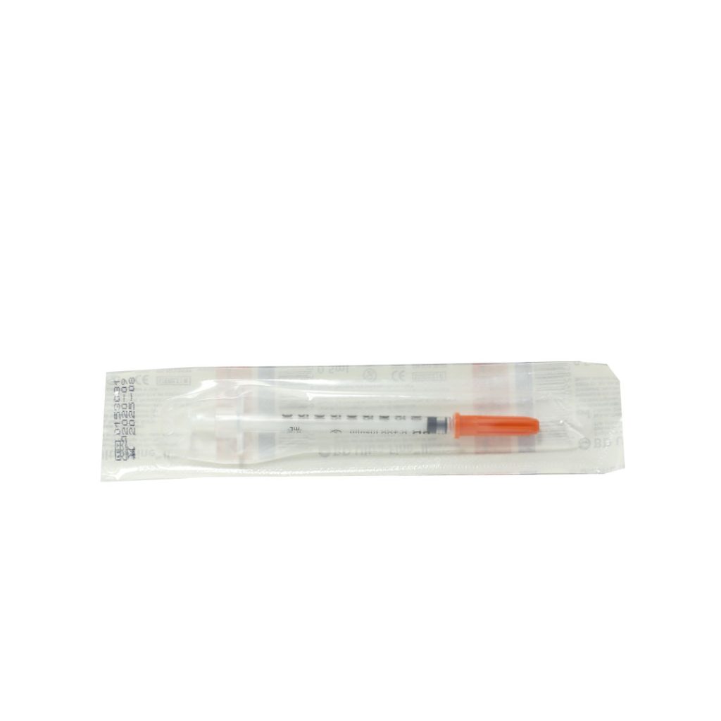 Bơm Tiêm Bd 0,5ml ùng để tiêm insulin cho người bệnh tiểu đường – 100 Cái