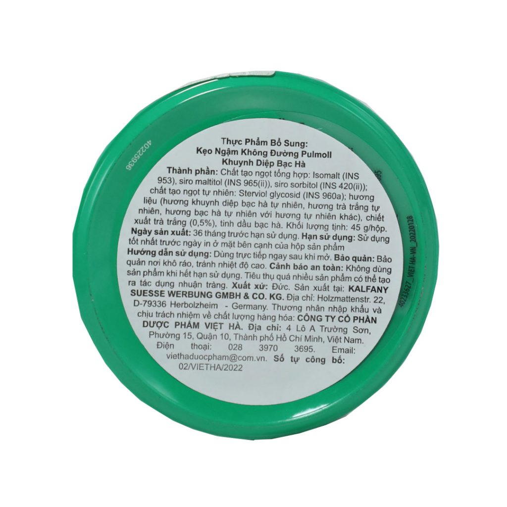 Kẹo ngậm ho Pulmoll Eukalyptus Menthol – Hộp 50g