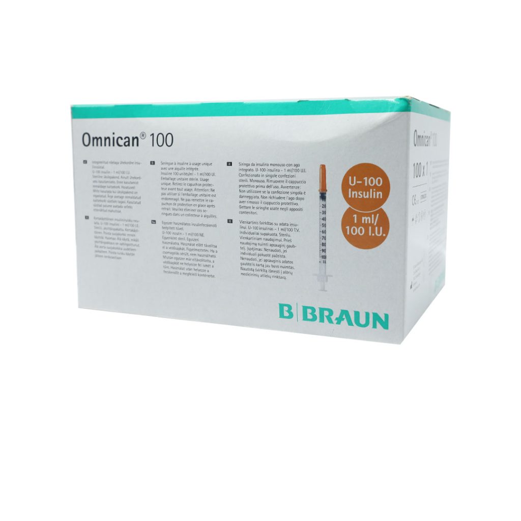 Kim cam Omnican 100iu/1ml Braun – Hộp 100 Cái