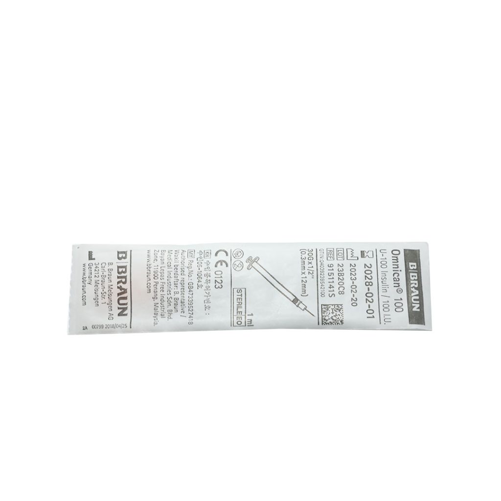 Kim cam Omnican 100iu/1ml Braun – Hộp 100 Cái