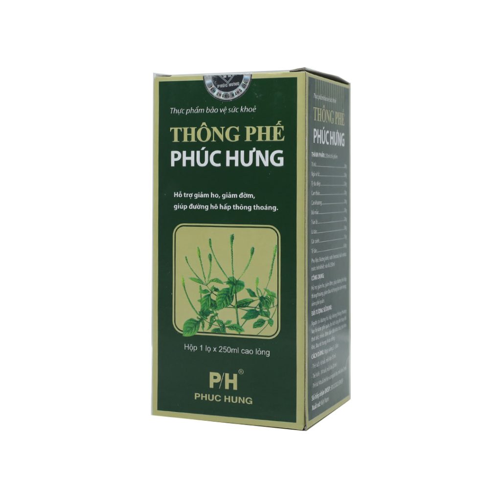 Siro Thông Phế Phúc Hưng hỗ trợ giảm ho, giảm đờm, đau rát họng – Chai 250ml