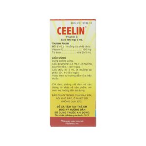 Thuốc siro Ceelin United điều trị thiếu vitamin C, tăng đề kháng – Chai 60ml