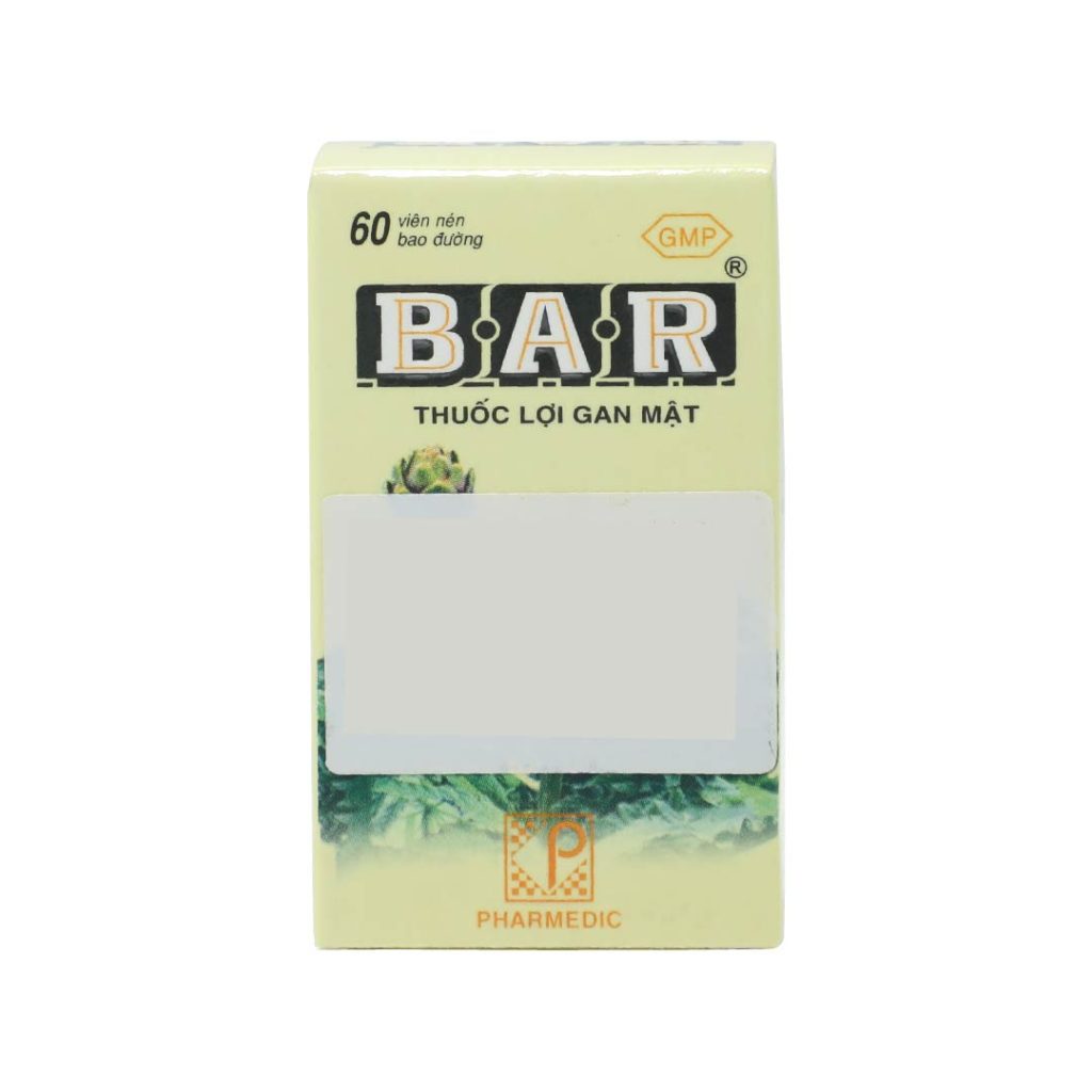 Thuốc viên nén bao đường Bar Pharmedic lợi gan mật – Lọ 60 viên