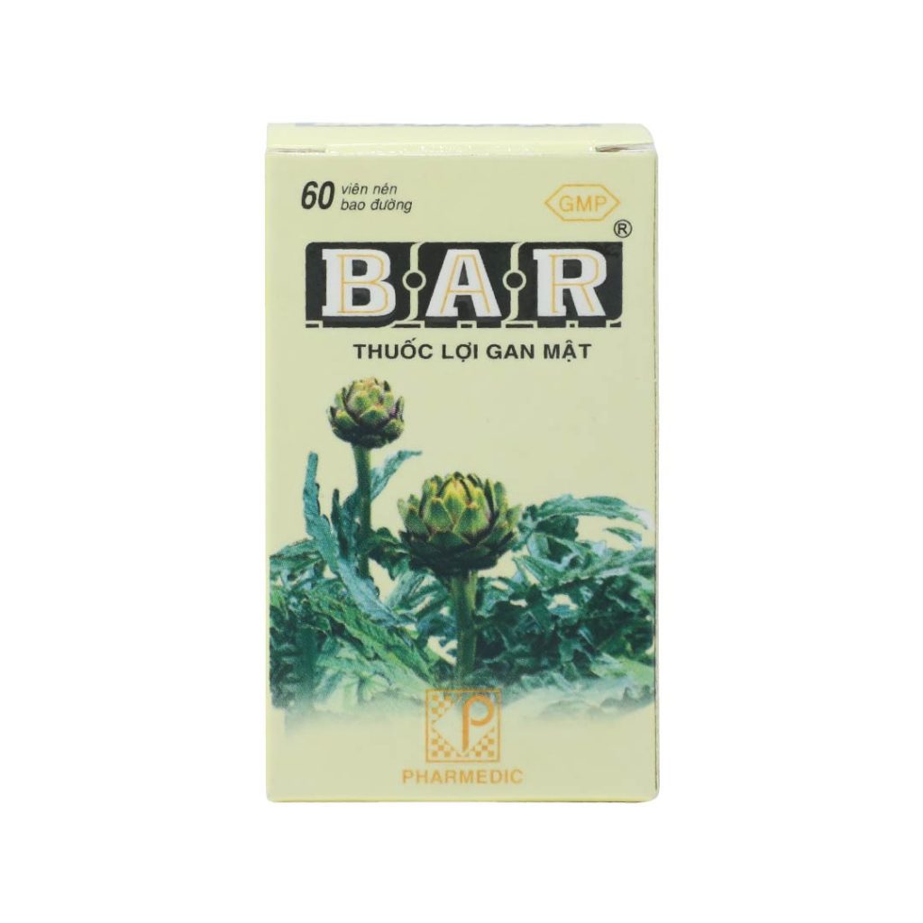 Thuốc viên nén bao đường Bar Pharmedic lợi gan mật – Lọ 60 viên