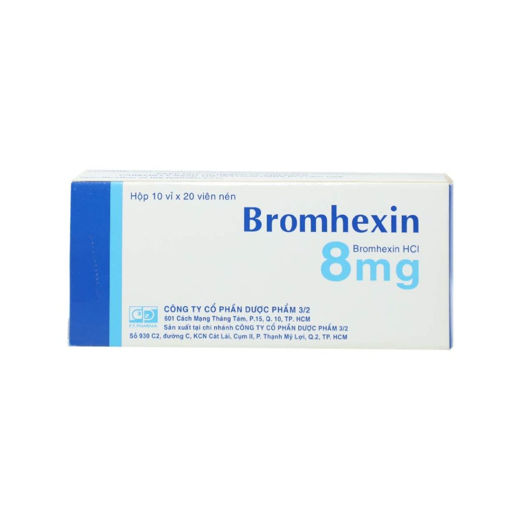 Thuốc viên nén Bromhexin 8mg F.T điều trị loãng đờm – 10 vỉ x 20 viên