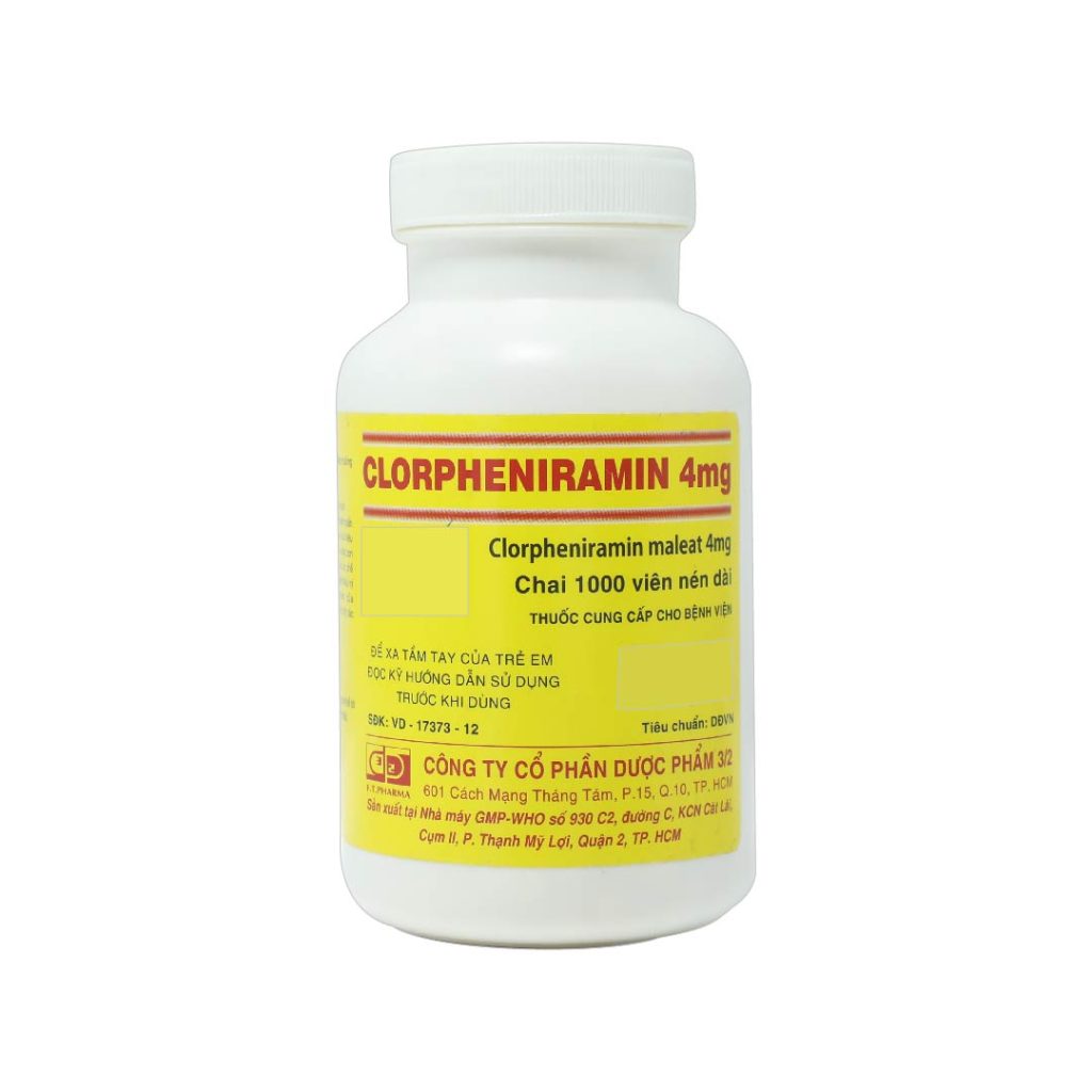 Thuốc viên nén Clorpheniramin 4mg F.T điều trị viêm mũi dị ứng, mày đay – 1000 viên