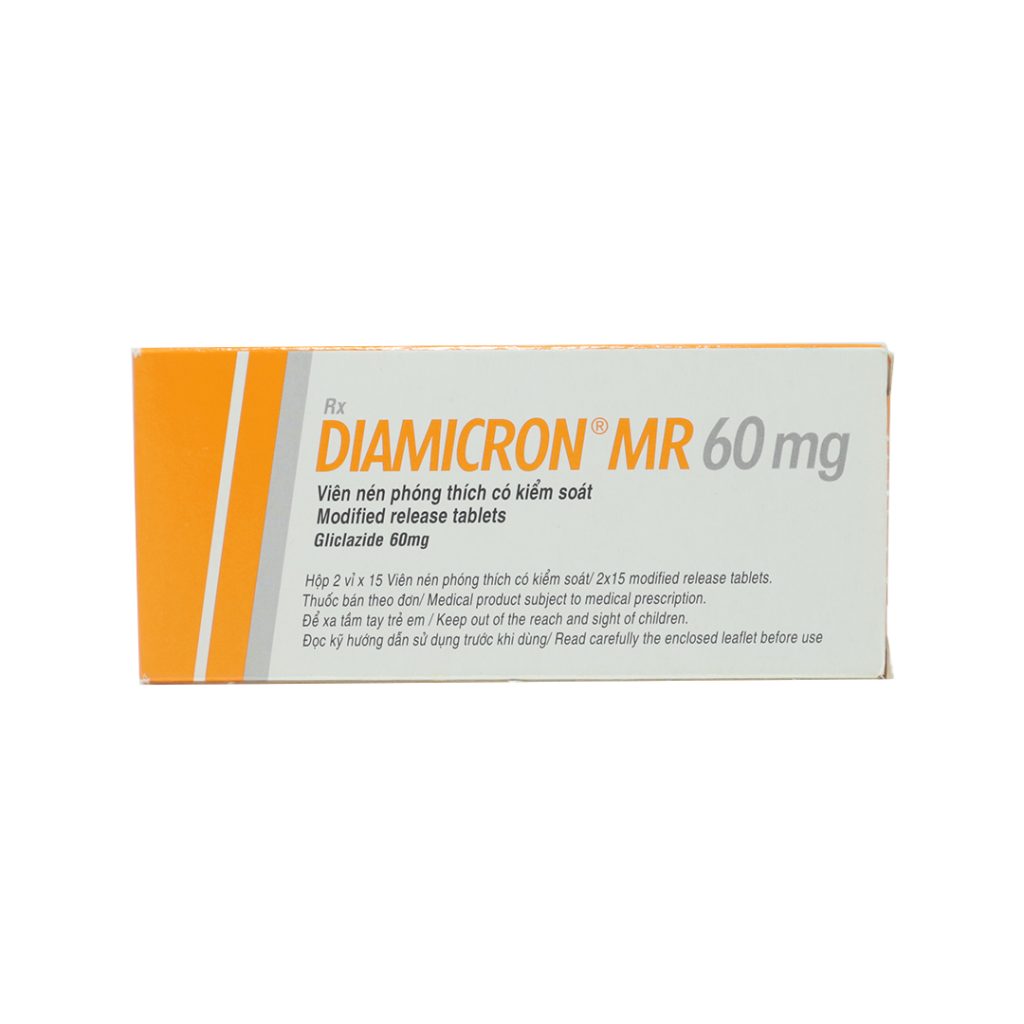 Thuốc viên nén Diamicron Mr 60mg Servier điều trị đái tháo đường type 2 – 2 vỉ x 15 viên