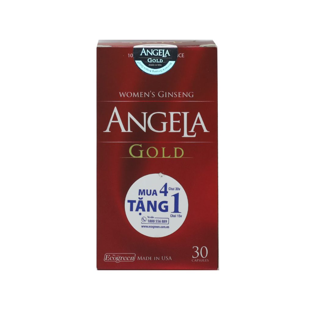 Viên nang Angela Gold Ecogreen hỗ trợ tăng cường sinh lý nữ, đẹp da – Lọ 30 viên