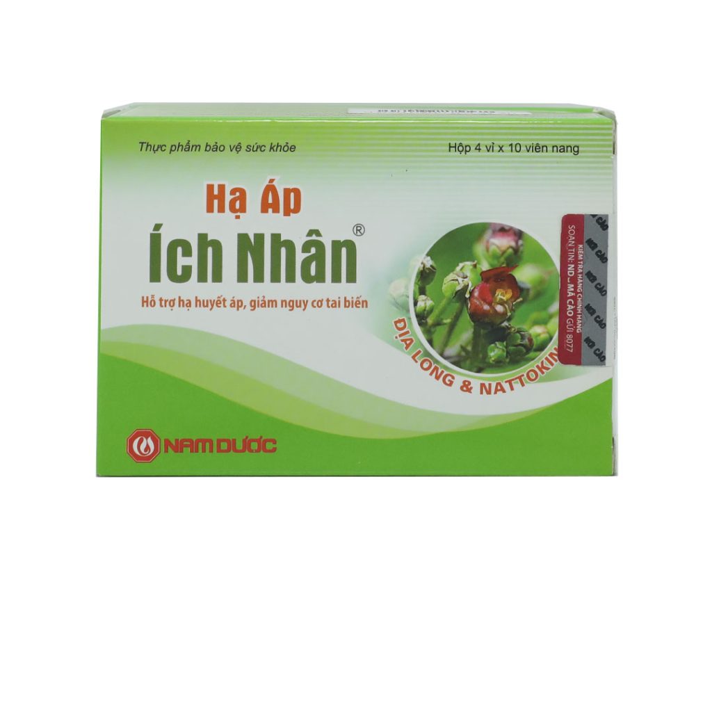 Viên nang cứng Hạ Áp Ích Nhân Nam Dược hỗ trợ tăng cường sức bền thành mạch, phòng ngừa tai biến mạch máu não – 4 vỉ x 10 viên