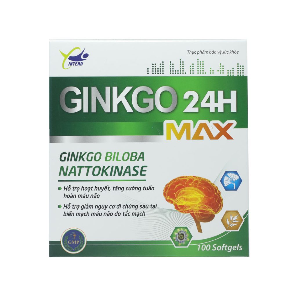 Viên nang mềm Ginkgo 24h Max hỗ trợ tăng trí nhớ, tăng thị lực, tăng thính lực – 10 vỉ x 10 viên