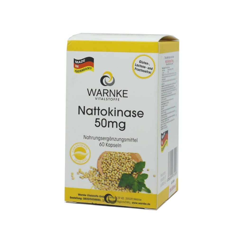 Viên Uống Nattokinase 50mg Warnke Hỗ Trợ Giảm Nguy Cơ Tắc Nghẽn Mạch Máu – Hộp 60 Viên