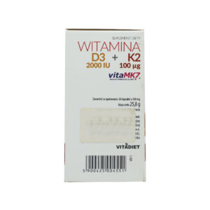 Viên nang Witamina D3 2000ui+K2 100mcg Ichem bổ sung vitamin K2, vitamin D3, hỗ trợ tăng cường hấp thu calci – Hộp 60 viên