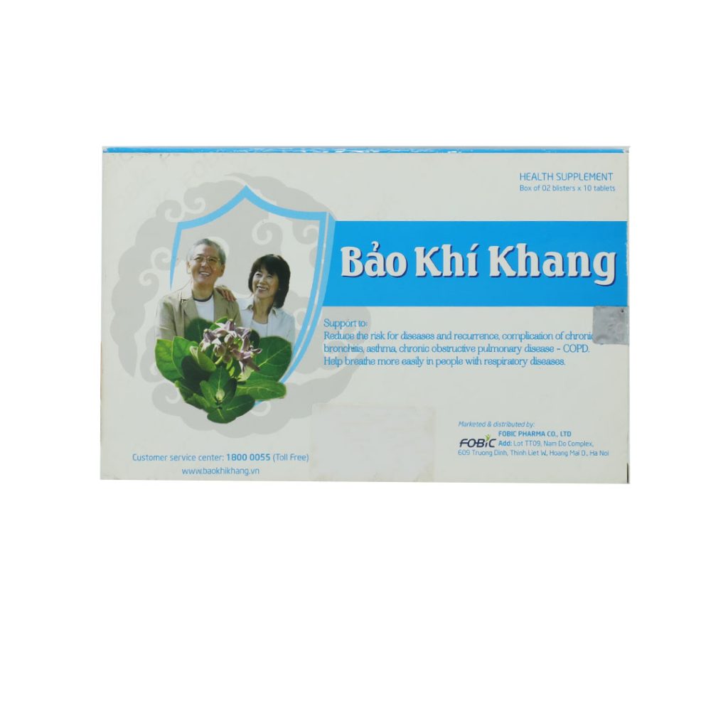 Viên nén Bảo Khí Khang IMC phòng ngừa viêm phế quản, hen suyễn, COPD – 2 vỉ x 10 viên