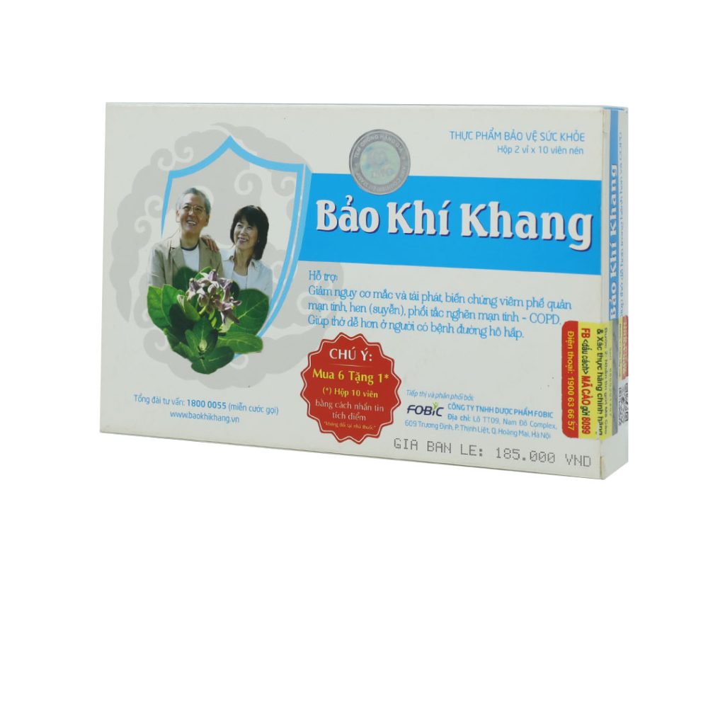 Viên nén Bảo Khí Khang IMC phòng ngừa viêm phế quản, hen suyễn, COPD – 2 vỉ x 10 viên