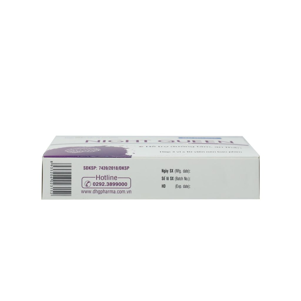 Viên nén bao phim Night Queen Dhg hỗ trợ an thần, giảm mệt mõi – 3 vỉ x 10 viên