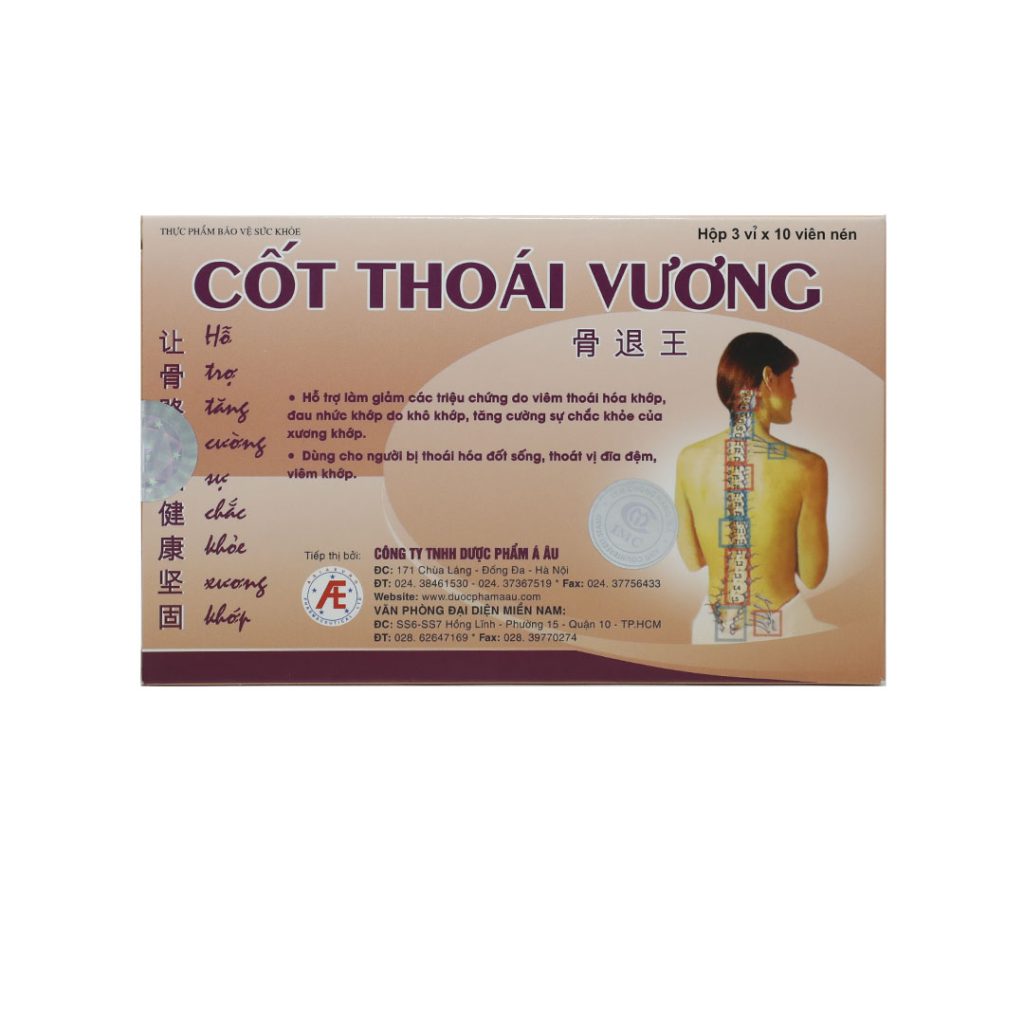 Viên nén Cốt Thoái Vương Aeropha hỗ trợ làm giảm đau nhức khớp – 3 vỉ x 10 viên