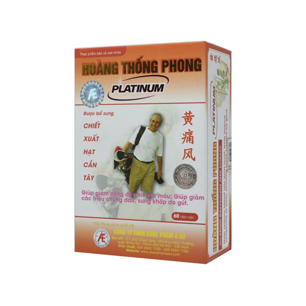 Viên nén Hoàng Thống Phong Platinum Imc hỗ trợ giảm acid uric huyết, gout – 60 viên