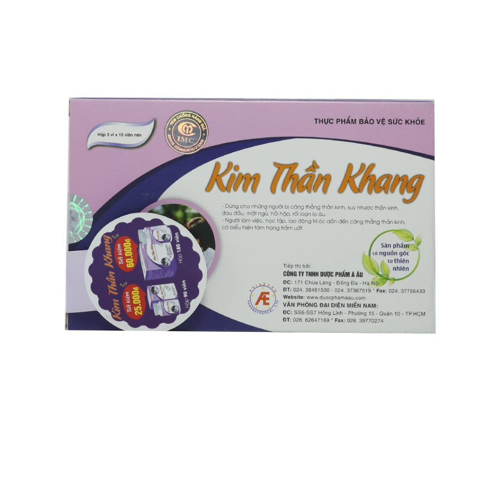 Viên nén Kim Thần Khang hỗ trợ tăng cường lưu thông máu, an thần – 3 vỉ x 10 viên