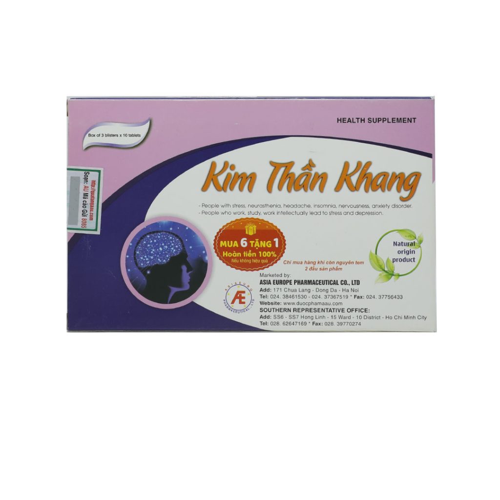 Viên nén Kim Thần Khang hỗ trợ tăng cường lưu thông máu, an thần – 3 vỉ x 10 viên