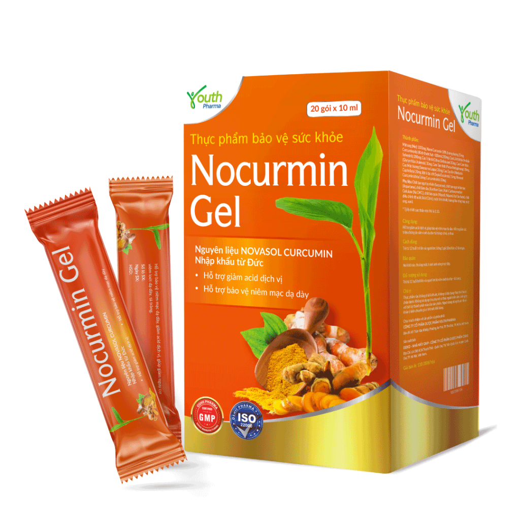 Dung Dịch Uống Nocurmin Gel Youth Pharma Hỗ Trợ Giảm Viêm Loét Dạ Dày, Tá Tràng – Hộp 20 Gói