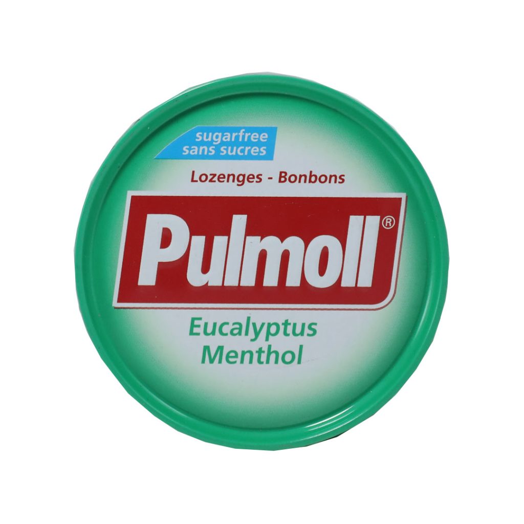 Kẹo ngậm không đường Pulmoll Eucalyptus Menthol khuynh diệp bạc hà hỗ trợ làm dịu họng và giảm ho – Hộp 45g