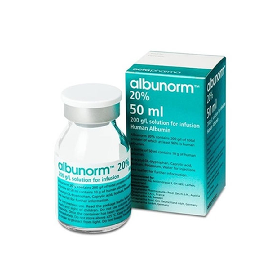 Thuốc Dung Dịch Albunorm 20% 200g/L Octapharma Phục Hồi Và Duy Trì Thể Tích Máu – Lọ 50ml