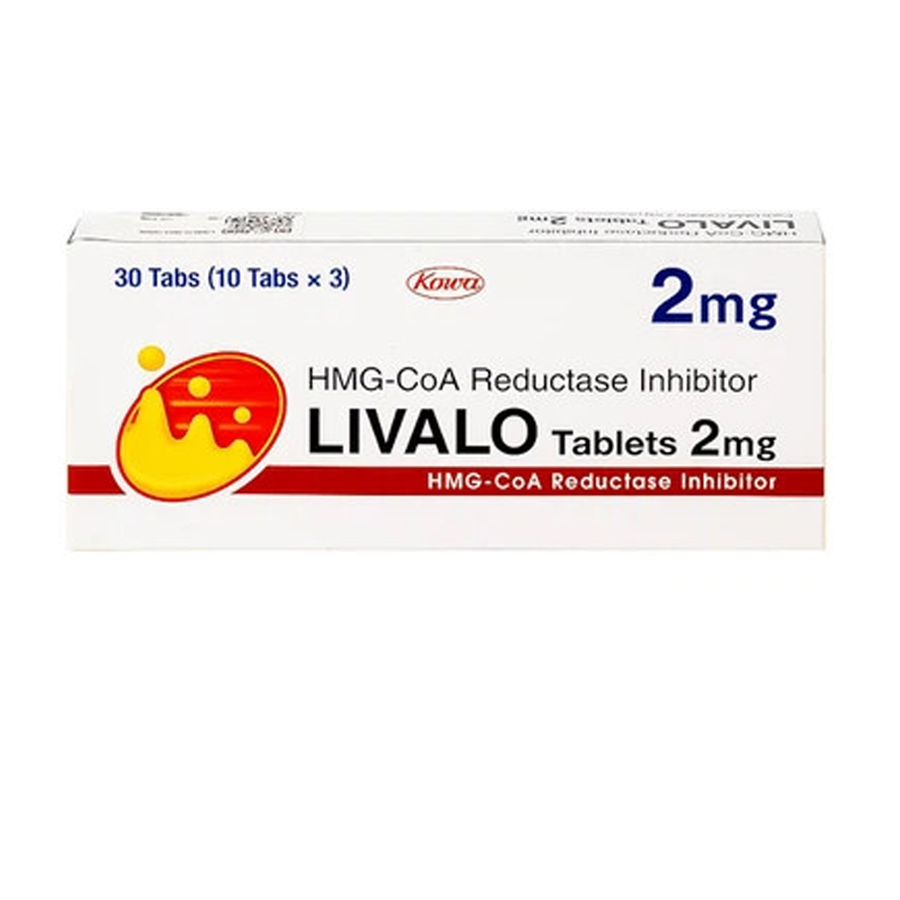 Thuốc viên nén bao phim Livalo Tablets 2mg Kowa điều trị tăng Lipid máu nguyên phát – 3 vỉ x 10 viên