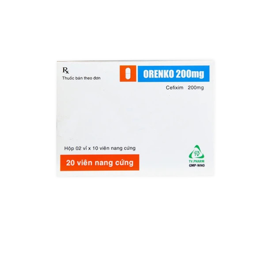 Thuốc viên nang cứng Orenko 200mg TV.Pharm điều trị nhiễm khuẩn, viêm tai giữa, viêm họng – 2 vỉ x 10 viên