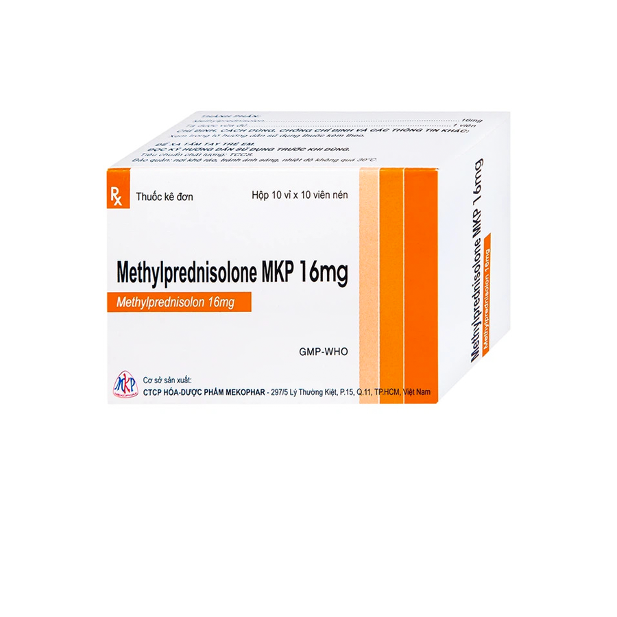 Thuốc Methylprednisolone 16mg Mekophar Điều Trị Viêm Khớp Dạng Thấp, Lupus Ban Đỏ – Hộp 100 Viên