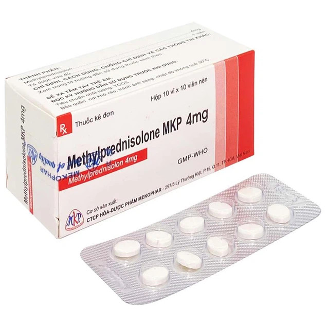 Thuốc viên nén Methylprednisolone 4mg Mekophar điều trị viêm khớp dạng thấp, lupus ban đỏ – 10 vỉ x 10 viên