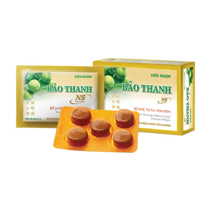 Viên ngậm Bảo Thanh Hoa Linh NS (no sugar) giúp bổ phế, trừ ho, hóa đờm – 4 vỉ x 5 viên