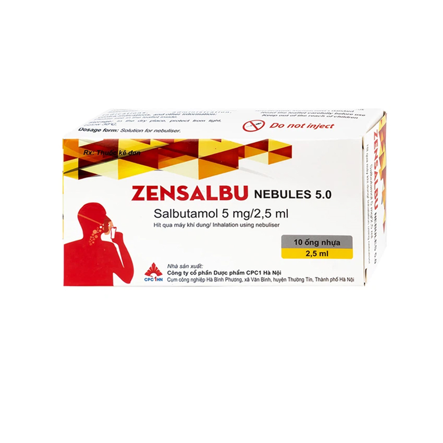 Thuốc dung dịch khí dung Zensalbu Nebules 5mg CPC1 kiểm soát co thắt phế quản mạn, điều trị hen nặng cấp tính – 2 vỉ x 5 ống