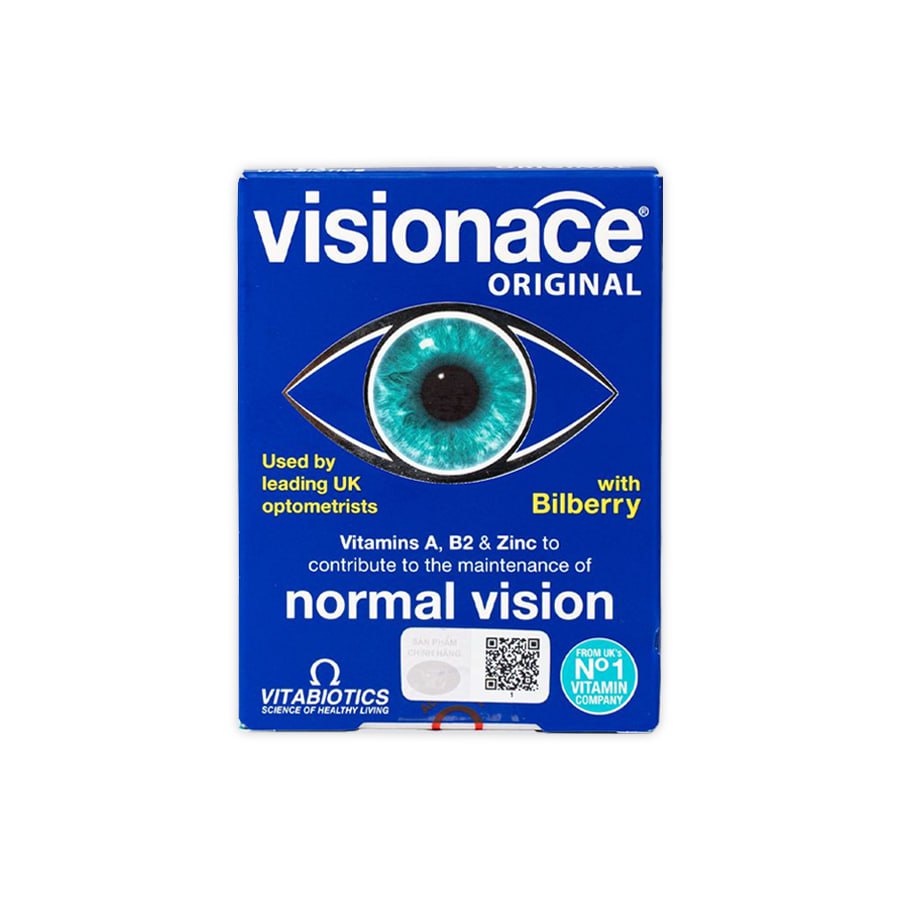 Viên Uống Visionace Original Vitabiotics Bổ Sung Vitamin, Khoáng Chất, Lutein, Cải Thiện Thị Lực – Hộp 30 Viên