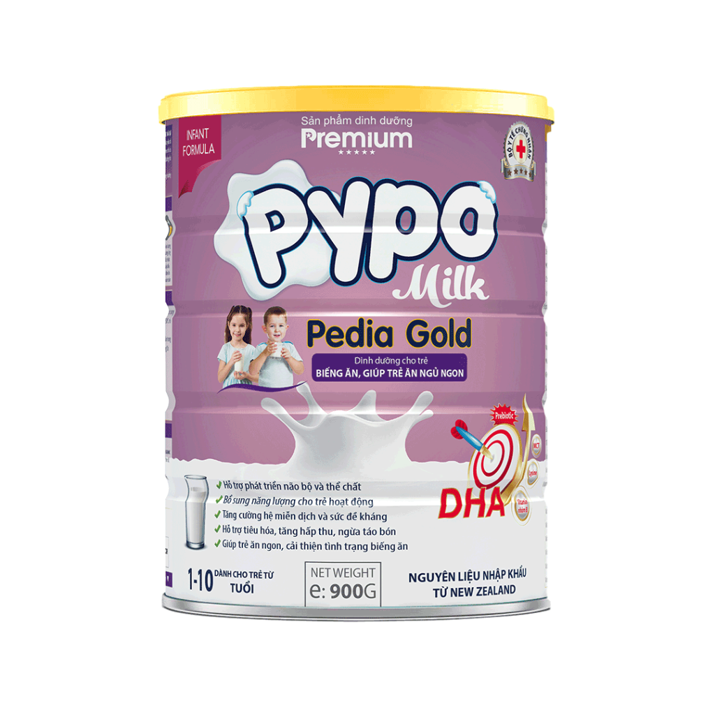 Sữa Bột Pypo Pedia Gold Giúp Trẻ Ăn Ngủ Ngon, Hỗ Trợ Hệ Tiêu Hóa – Hộp 900g