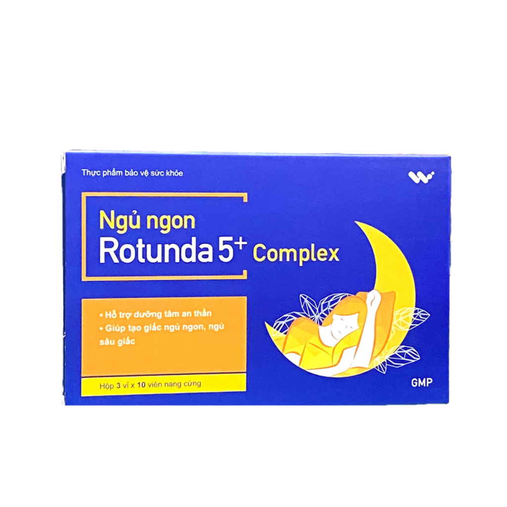 Viên Uống Ngủ Ngon Rotunda 5+ Complex HD Pharma Hỗ Trợ Ngủ Ngon – Hộp 30 Viên