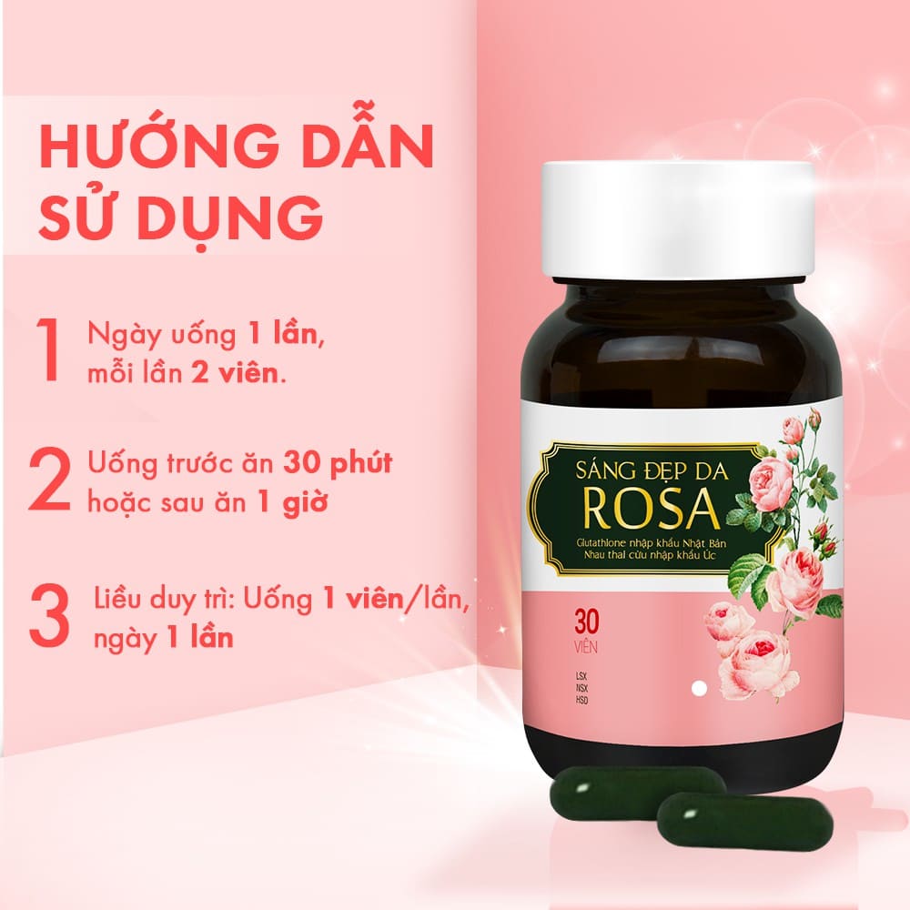 Viên Uống Sáng Đẹp Da Rosa - Hộp 30 Viên