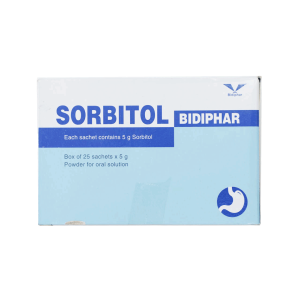Bột pha dung dịch uống Sorbitol 5g Bidiphar điều trị chứng khó tiêu, táo bón – Hộp 25 Gói