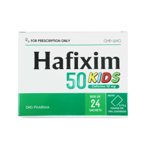 Thuốc bột Hafixim 50mg DHG điều trị viêm phổi, viêm xoang, viêm túi mật – 24 Gói