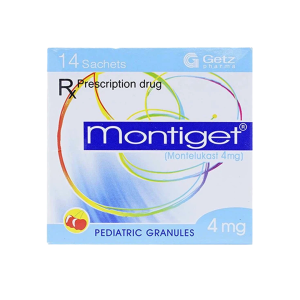 Thuốc cốm Montiget 4mg Getz điều trị viêm mũi dị ứng, hen suyễn – 14 Gói