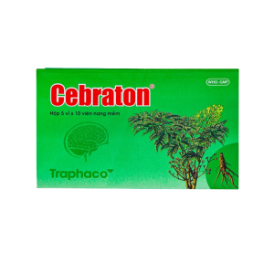 Thuốc viên nang mềm Cebraton Traphaco điều trị suy giảm trí nhớ, suy nhược thần kinh – 5 vỉ x 10 viên
