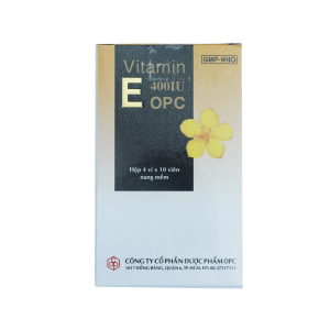 Thuốc viên nang mềm Vitamin E 400IU OPC điều trị thiếu vitamin E, chống oxy hóa – 4 vỉ x 10 viên