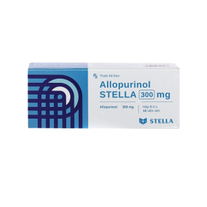 Thuốc viên nén Allopurinol 300mg Stella điều trị tăng acid uric máu, gout – 3 vỉ x 10 viên