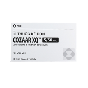 Thuốc viên nén bao phim Cozaar Xq 5/50mg điều trị tăng huyết áp – 3 vỉ x 10 viên