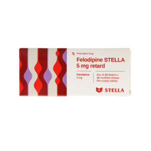 Thuốc viên nén bao phim Felodipin 5mg Stella điều trị tăng huyết áp, đau thắt ngực – 10 vỉ x 10 viên