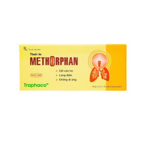 Thuốc viên nén bao phim Methorphan Traphaco điều trị ho khan, ho đờm – 2 vỉ x 10 viên