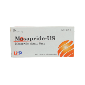 Thuốc viên nén bao phim Mosapride Us 5mg điều trị nóng rát thượng vị, trào ngược dạ dày thực quản – 10 vỉ x 10 viên
