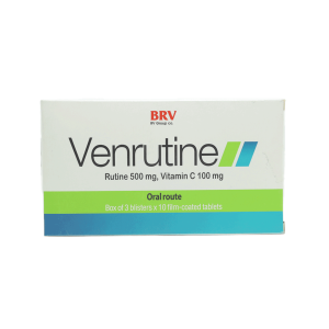 Thuốc viên nén bao phim Venrutine Bv Pharma Điều trị trĩ, xuất huyết, vết bầm máu – 3 vỉ x 10 viên