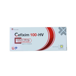 Thuốc viên nén Cefixim 100-Hv Usp điều trị viêm họng, viêm phế quản – 3 vỉ x 10 viên